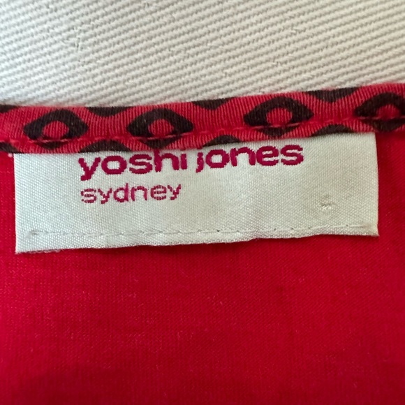 Australian brand, Yoshi Jones, red/black sleeveless wrap around dress with tie. - Picture 4 of 5